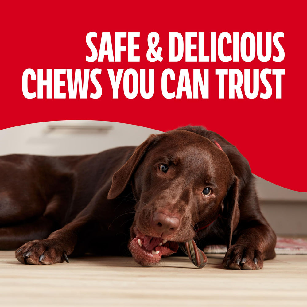 Bosselures visibles sur Milk-Bone Comfort Chews aidant au nettoyage des dents.