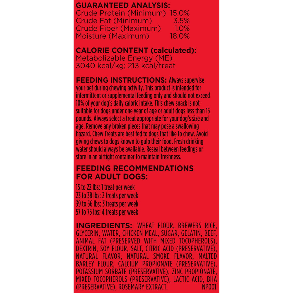 Milk-Bone Comfort Chews ingrédients naturels et colorants naturels pour un choix sûr.