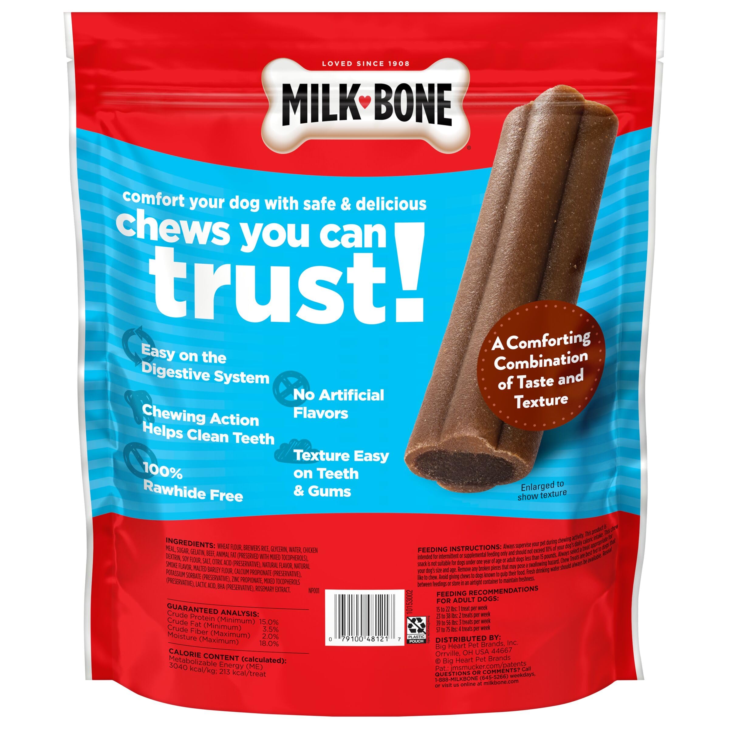 Milk-Bone Comfort Chews sans arômes artificiels et sans colorants FD&C.