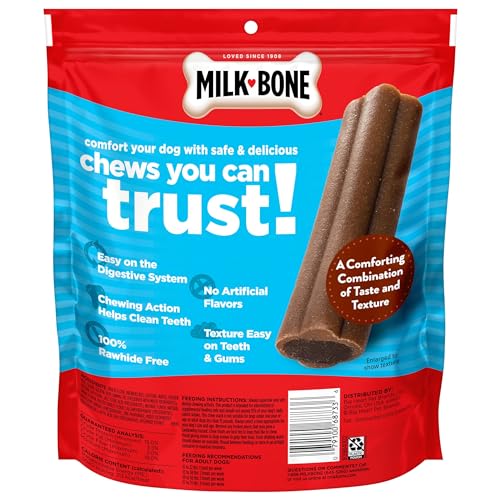 Texture masticatoire unique Milk-Bone Comfort Chews pour chiens.