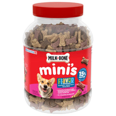 Milk-Bone Flavor Snacks Mini’s biscuits boeuf pour chien, texture croquante et goût prononcé