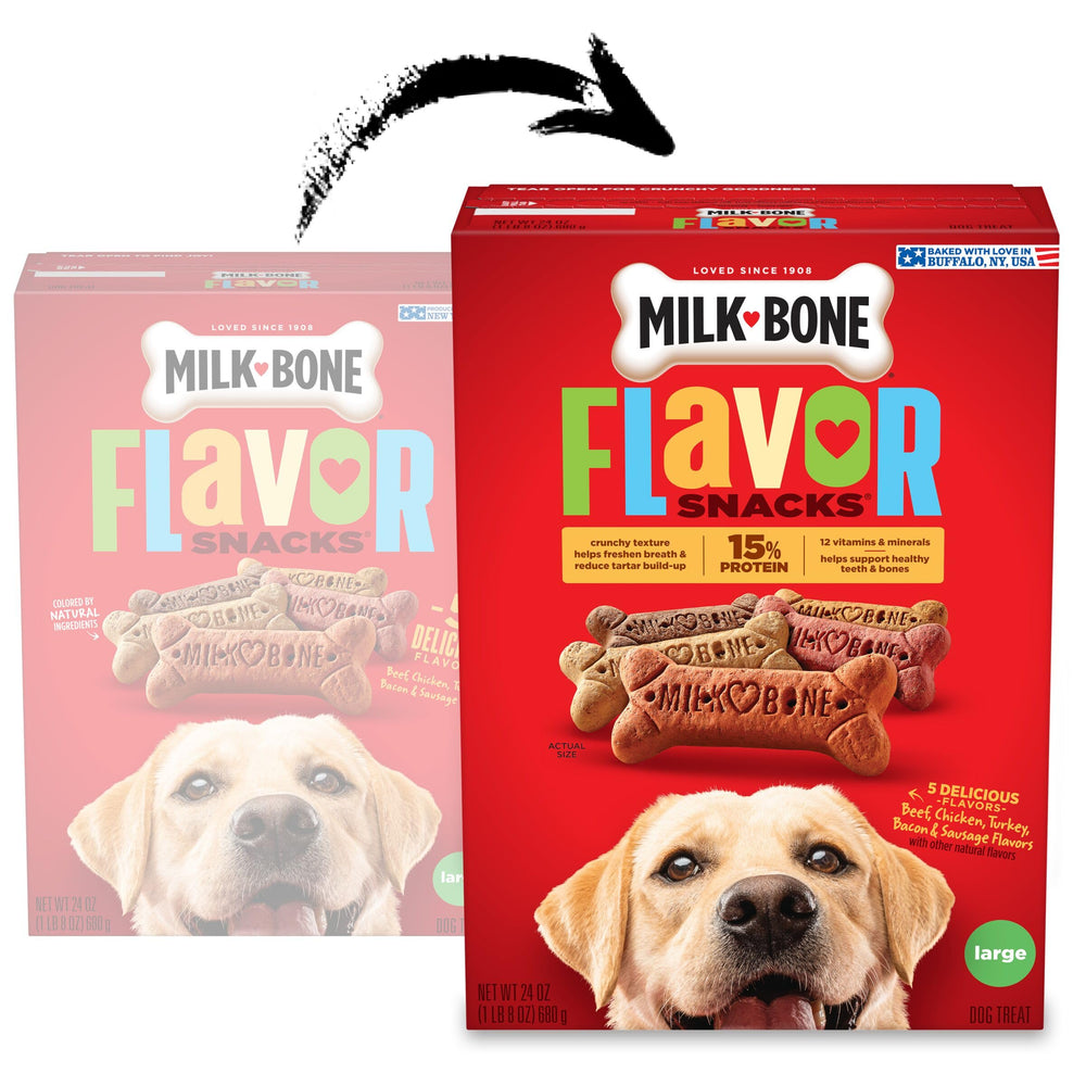 Milk-Bone Flavor Snacks saveur boeuf: friandise savoureuse pour chien gourmand.
