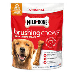 Milk-Bone, friandises dentaires brossantes Original poulet pour chien gros, sachet.