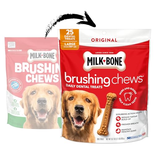 Détail des reliefs des friandises dentaires Milk-Bone pour nettoyage.