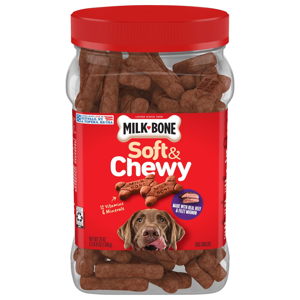 Milk-Bone friandises douces et moelleuses au bœuf et roti, récompense idéale.
