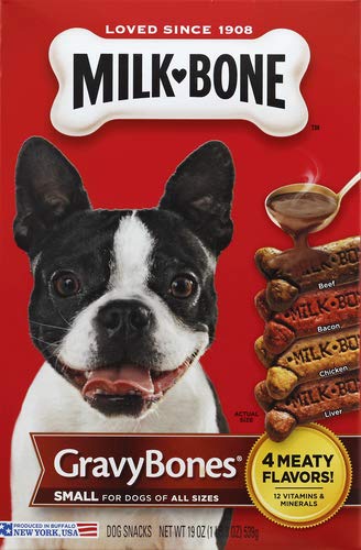 Milk-Bone Gravy Bones en paquet 450 g, friandise savoureuse pour chien.