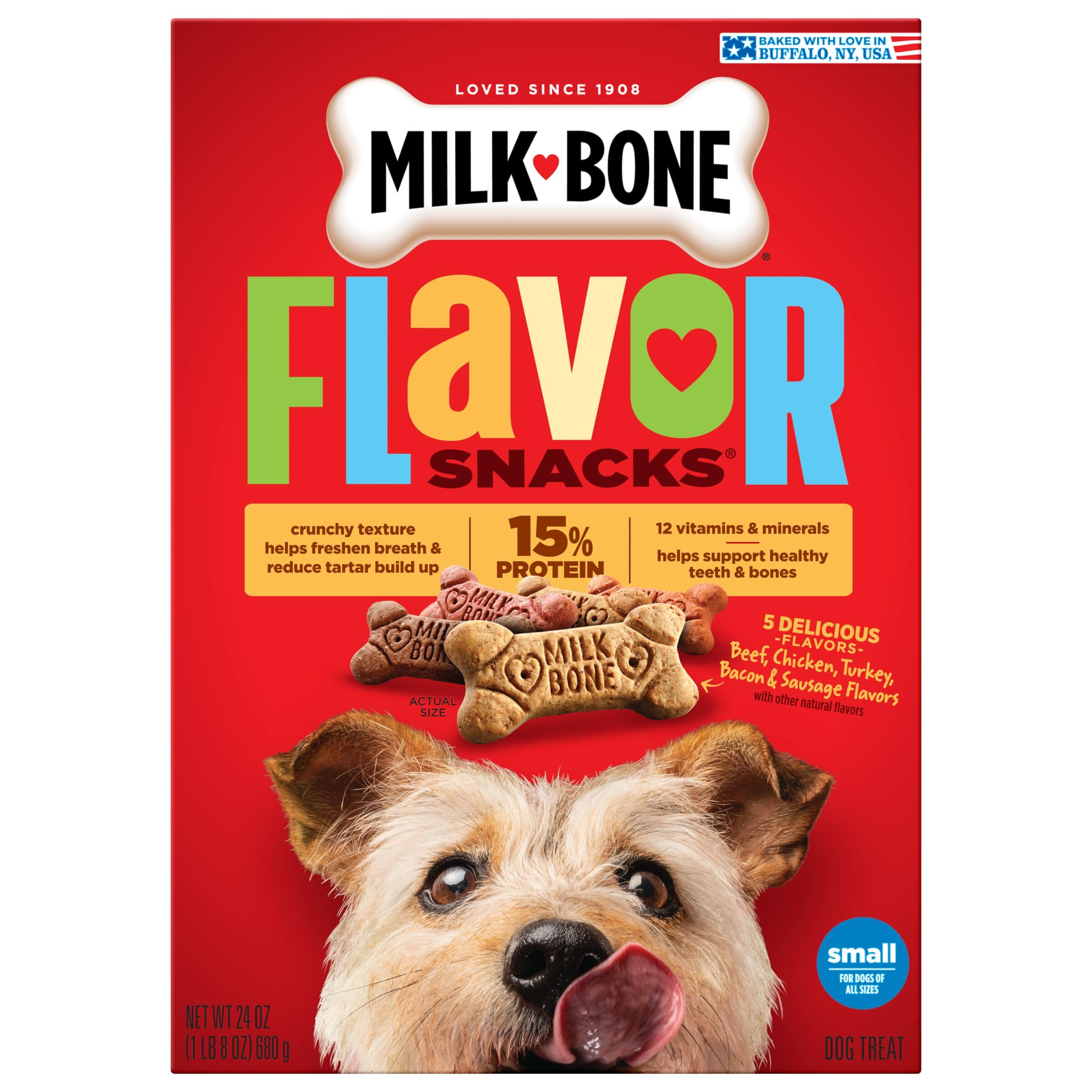 Petit biscuit Milk-Bone croquant recompense doucement et renforcer le lien.
