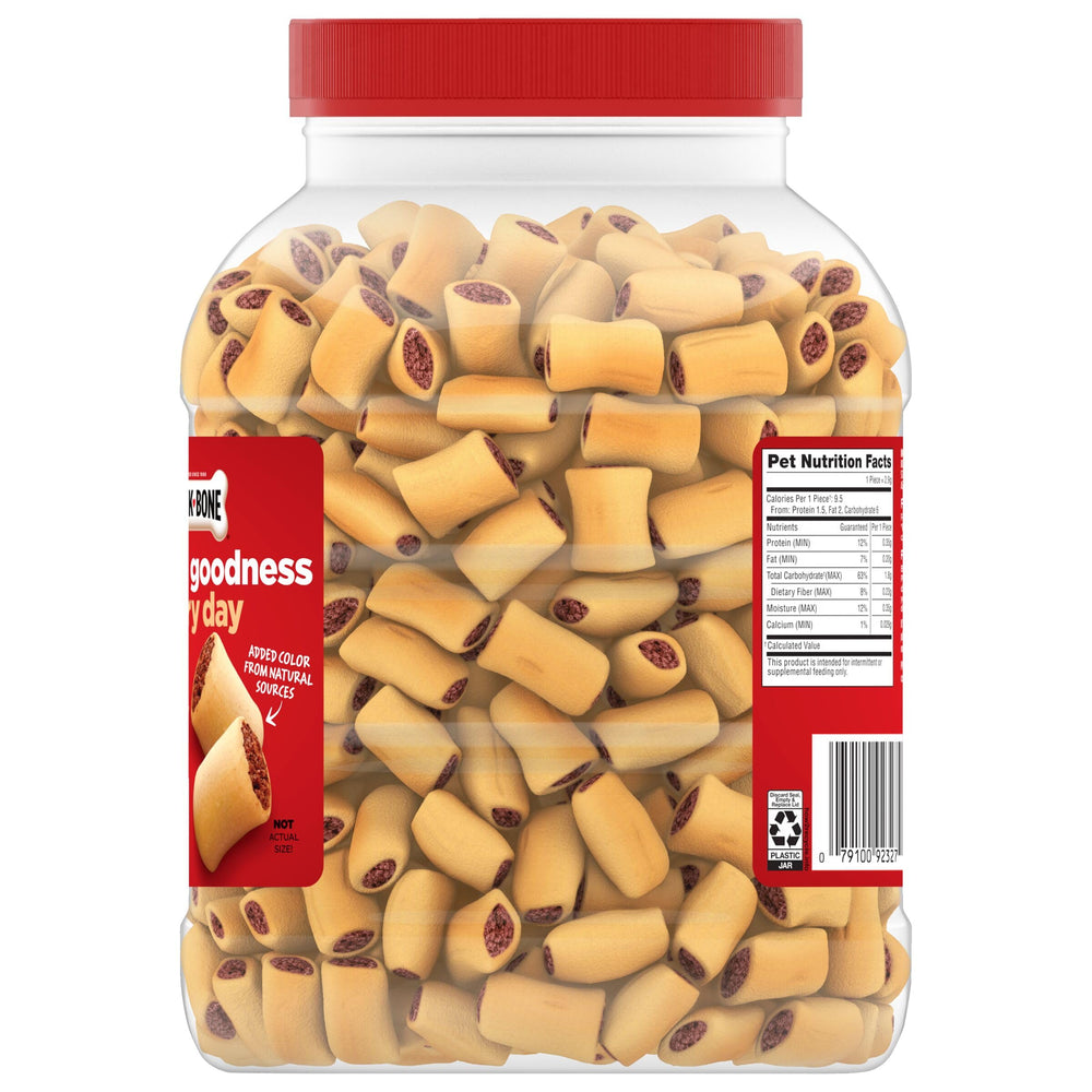 Emballage pratique de Milk-Bone MaroSnacks avec fermeture hermétique.