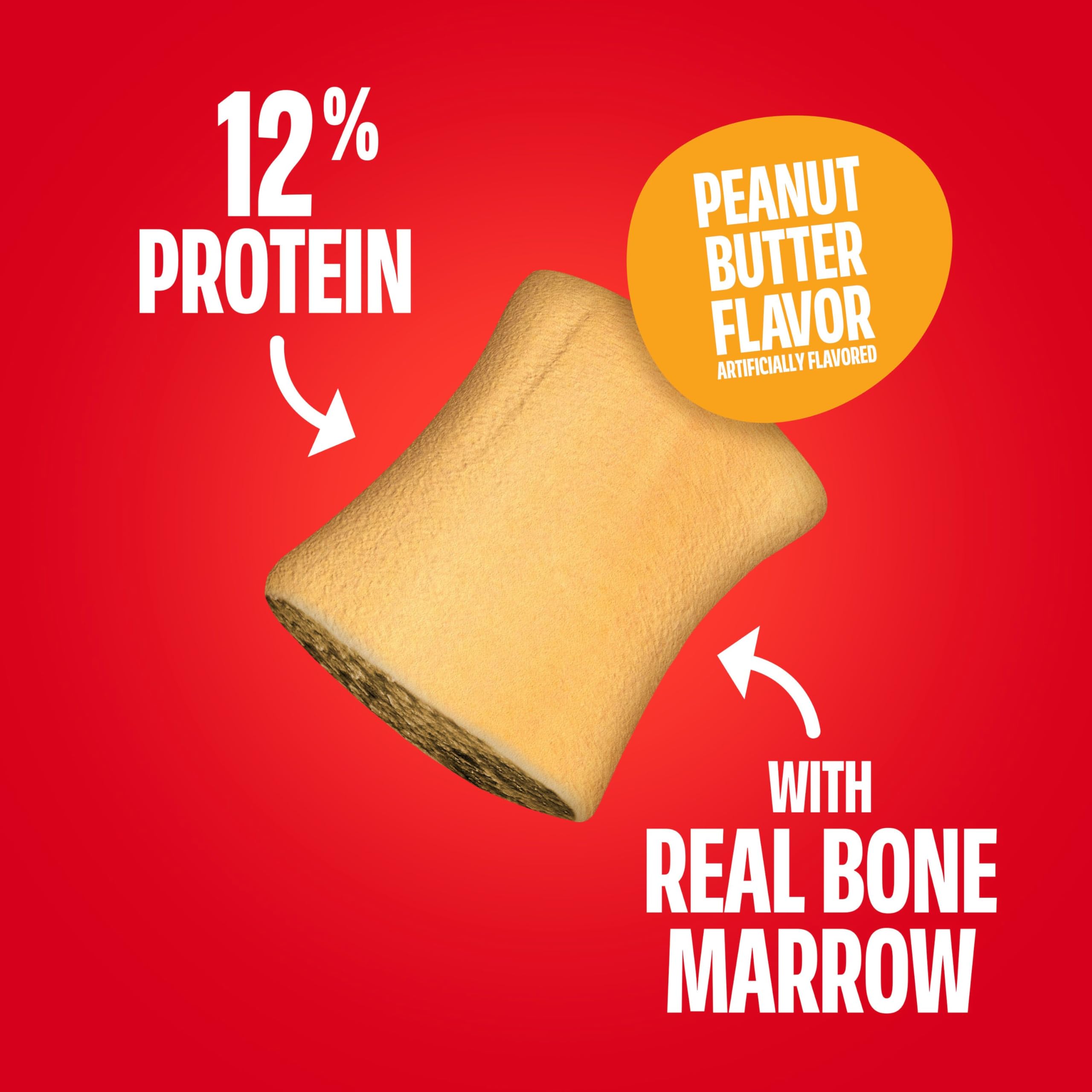 Ingrédients et calcium visibles dans Milk-Bone MaroSnacks.