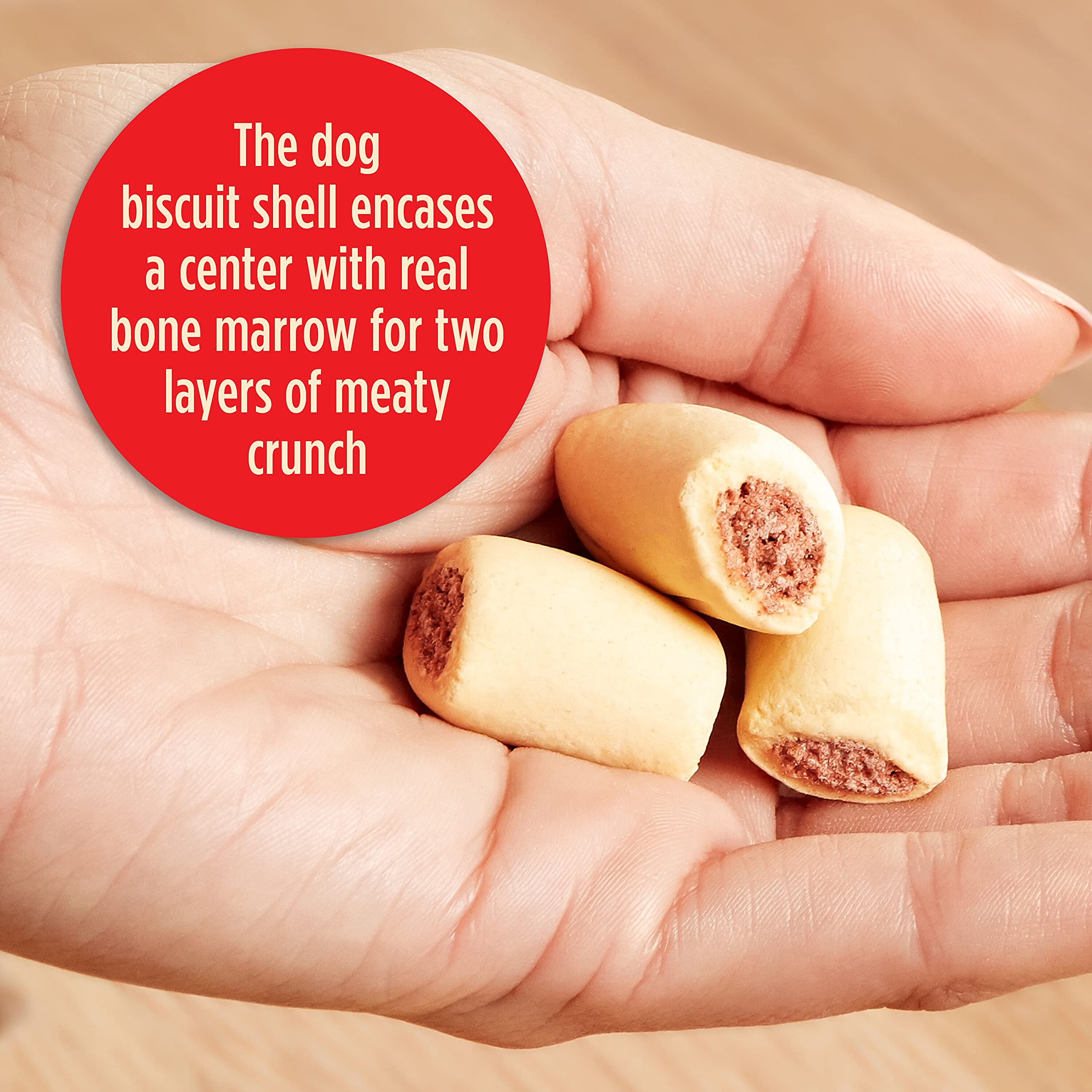 Milk-Bone MaroSnacks : moelle réelle, texture croquante et goût savoureux.
