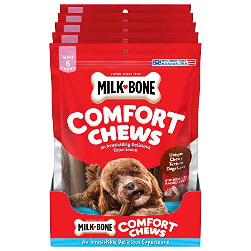 Milk-Bone Mini Comfort Chews – boeuf réel goût satisfaisant et appétissant.