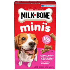 Milk-Bone Minis biscuits originaux en boîte pour récompenser votre chien.