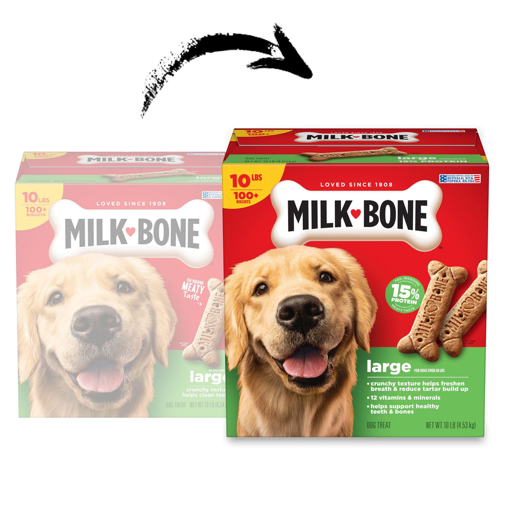 Milk-Bone Original – saveur viande, gâterie croquante adaptée aux chiens de grande taille.