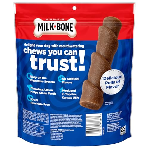 Gros plan sur les rouleaux de poulet Milk-Bone pour chien.