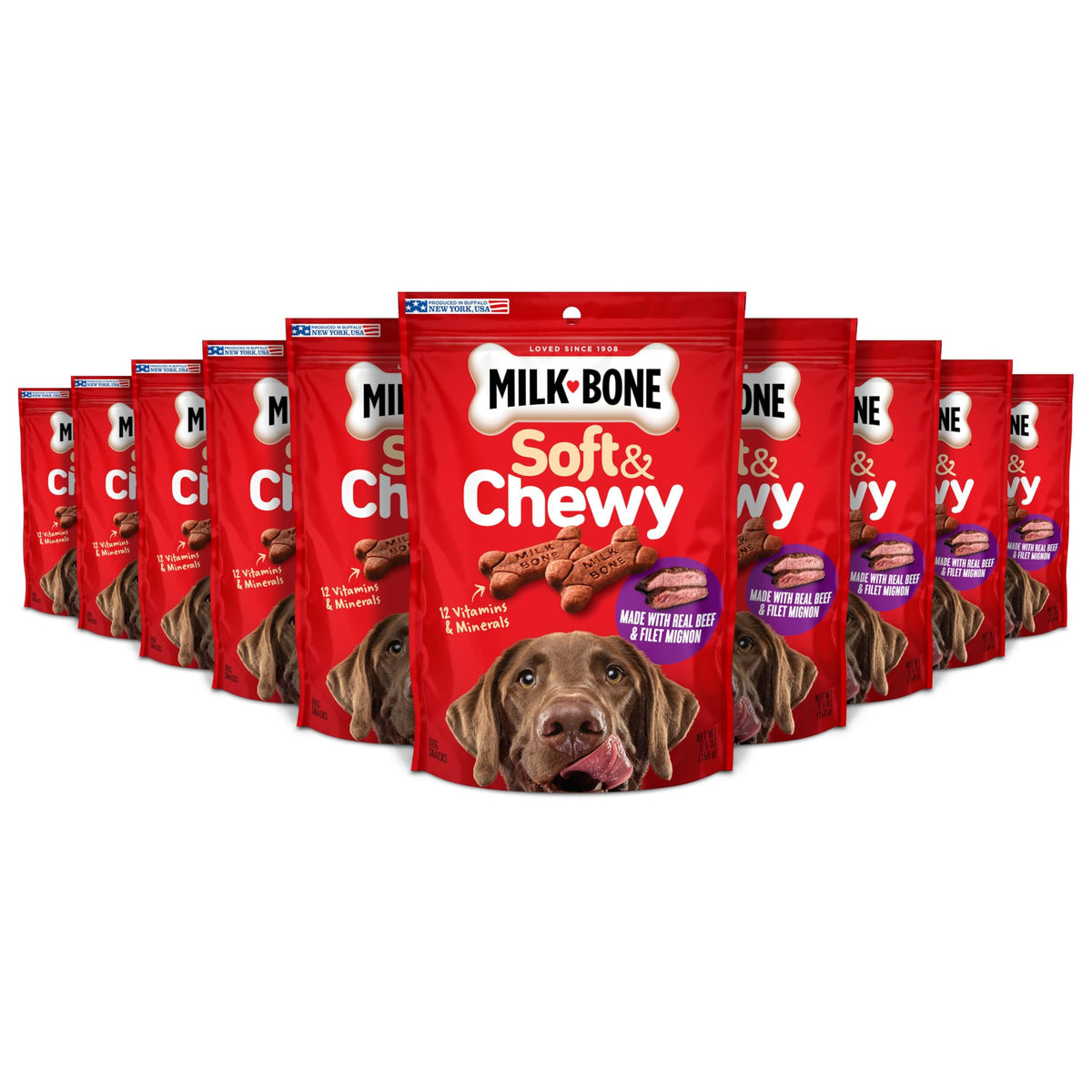 Milk-Bone Soft & Chewy: 10 sachets pratiques pour chiens et leur quotidien.