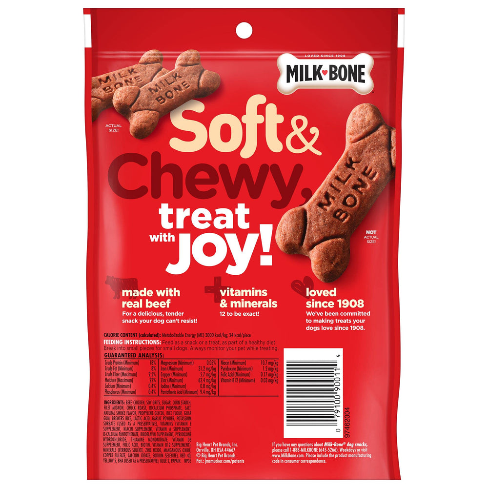 Gros plan sur la viande réelle utilisée dans Milk-Bone Soft & Chewy.