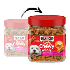 Milk-Bone Soft & Chewy Mini’s, morceaux poulet réel pour récompenser.