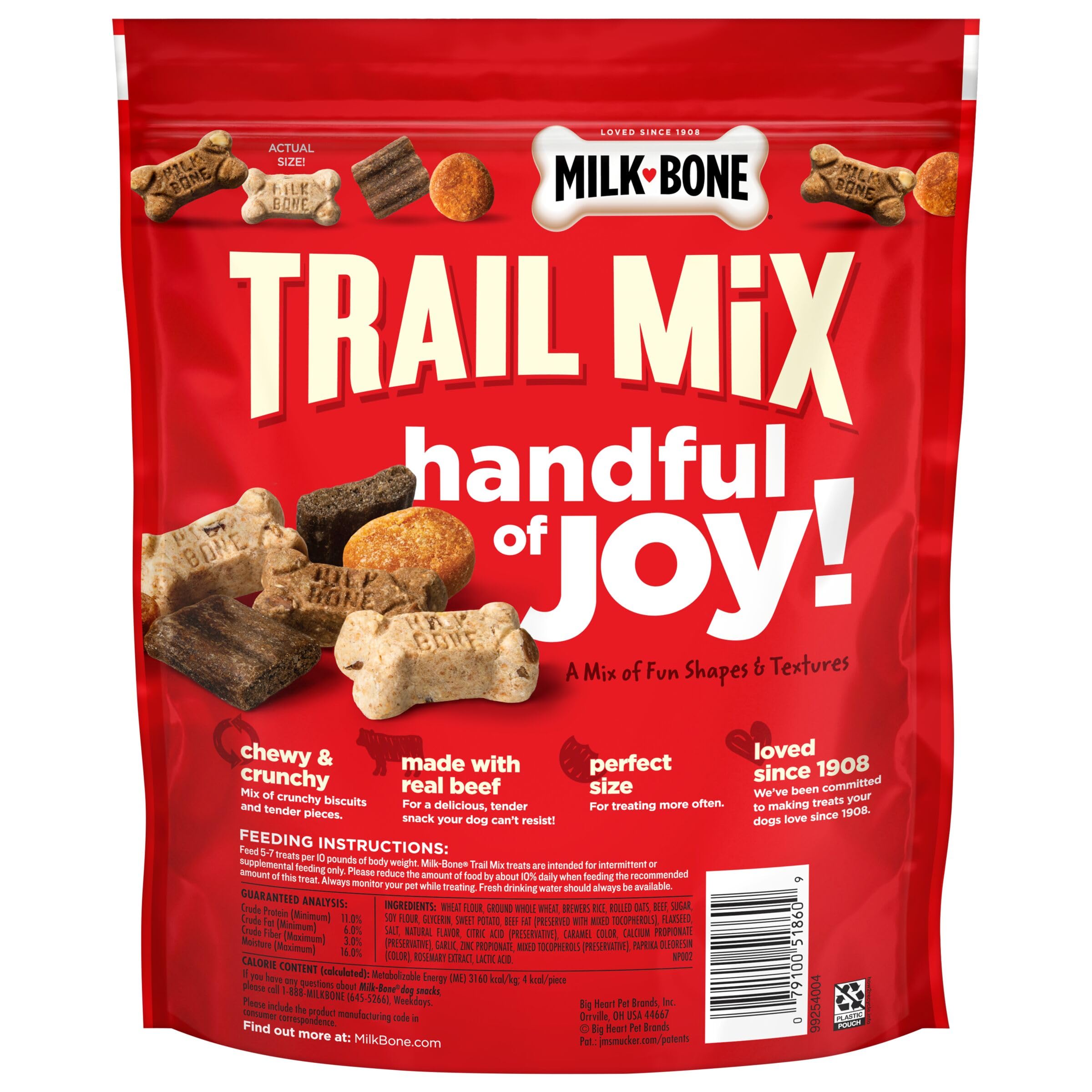 Milk-Bone Trail Mix – format petit, idéal pour récompenser sans excès.