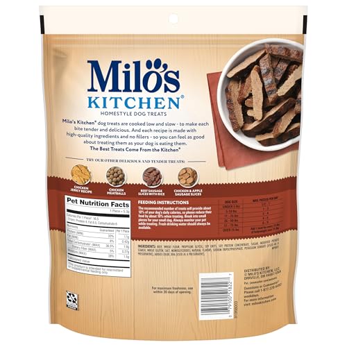Milo’s Kitchen Steak Grillers: emballage refermable, pratique pour les collations quotidiennes.
