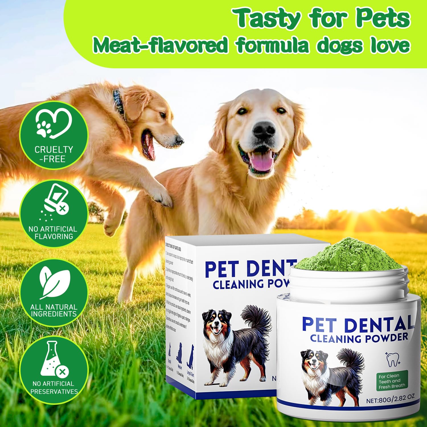 Mimo Style Poudre Dentaire Chien Sans Colorants — ingrédients naturels.