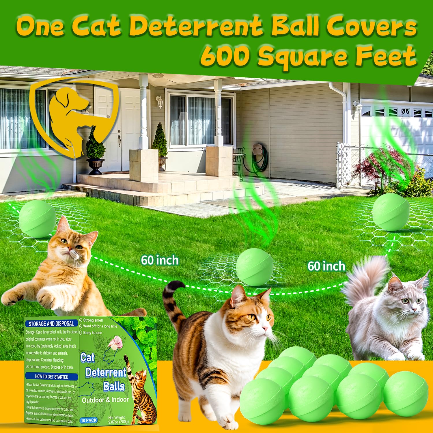 Mimo Style sacs maille pour suspension: crée une zone sans chats autour des espaces sensibles.