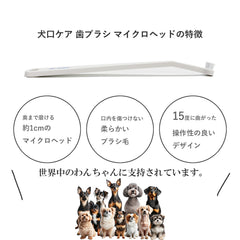 Mind Up brosse-dent chien ultra-petit, poignée inclinée 15° pour un accès simplifié