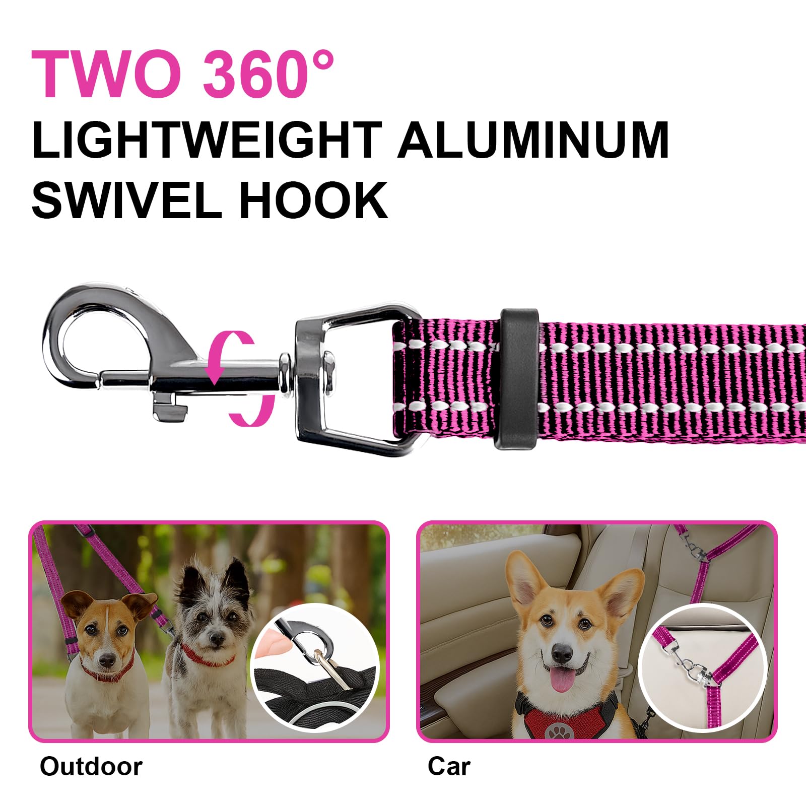 MingXpets attache-metal durable: matiere robuste pour une longe fiable.