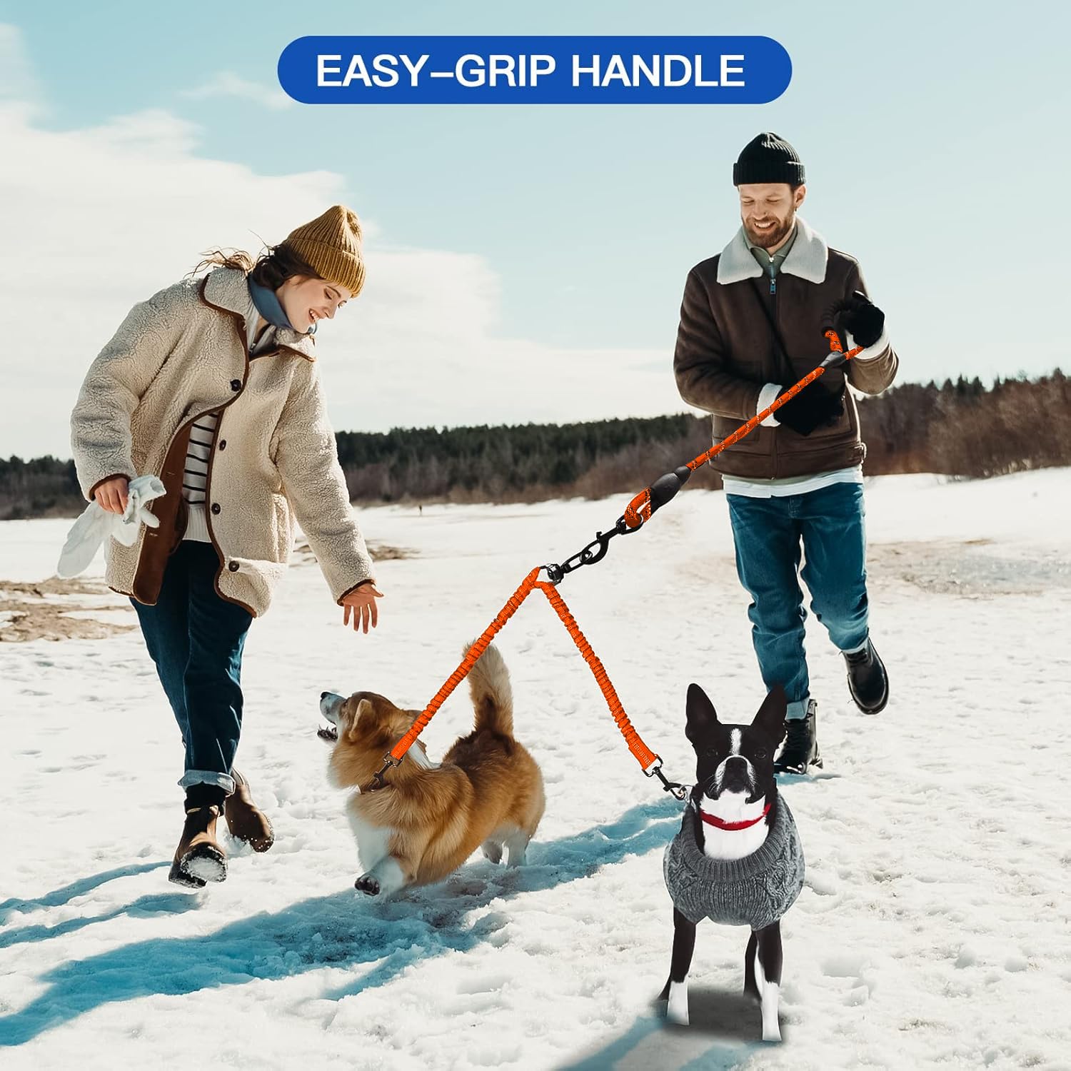 MingXpets confort-main pour deux chiens, experience de promenade plus agreable.