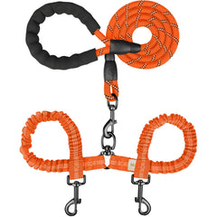 MingXpets laisse double-chien 360° rotation, évite les enchevêtrements lors des promenades.