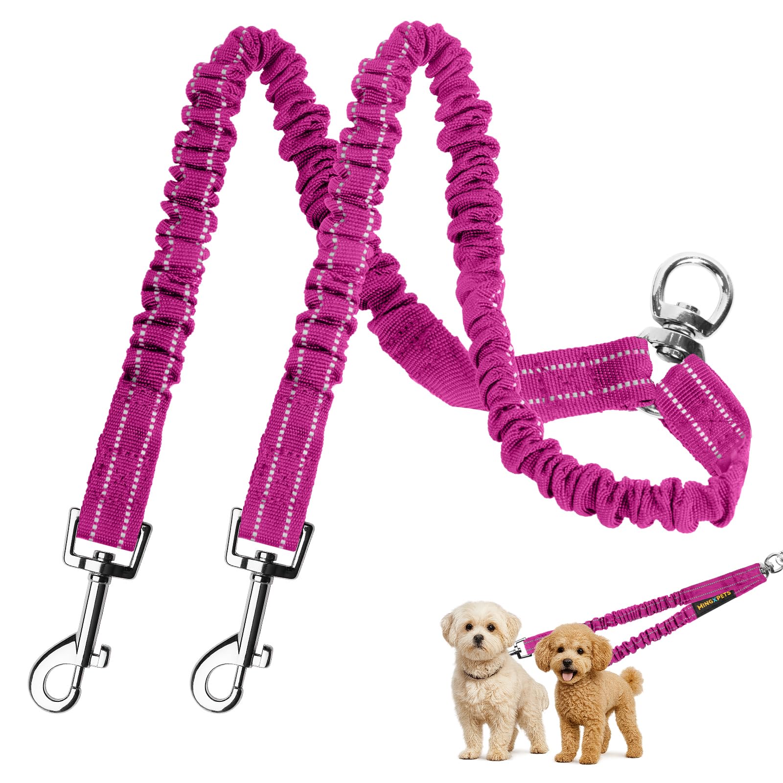 MingXpets laisse-double-chien-360 balades sans emmêlement et contrôle fluide.
