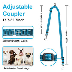 MingXpets Laisse double-chien contrôle facile pour deux chiens en balade.