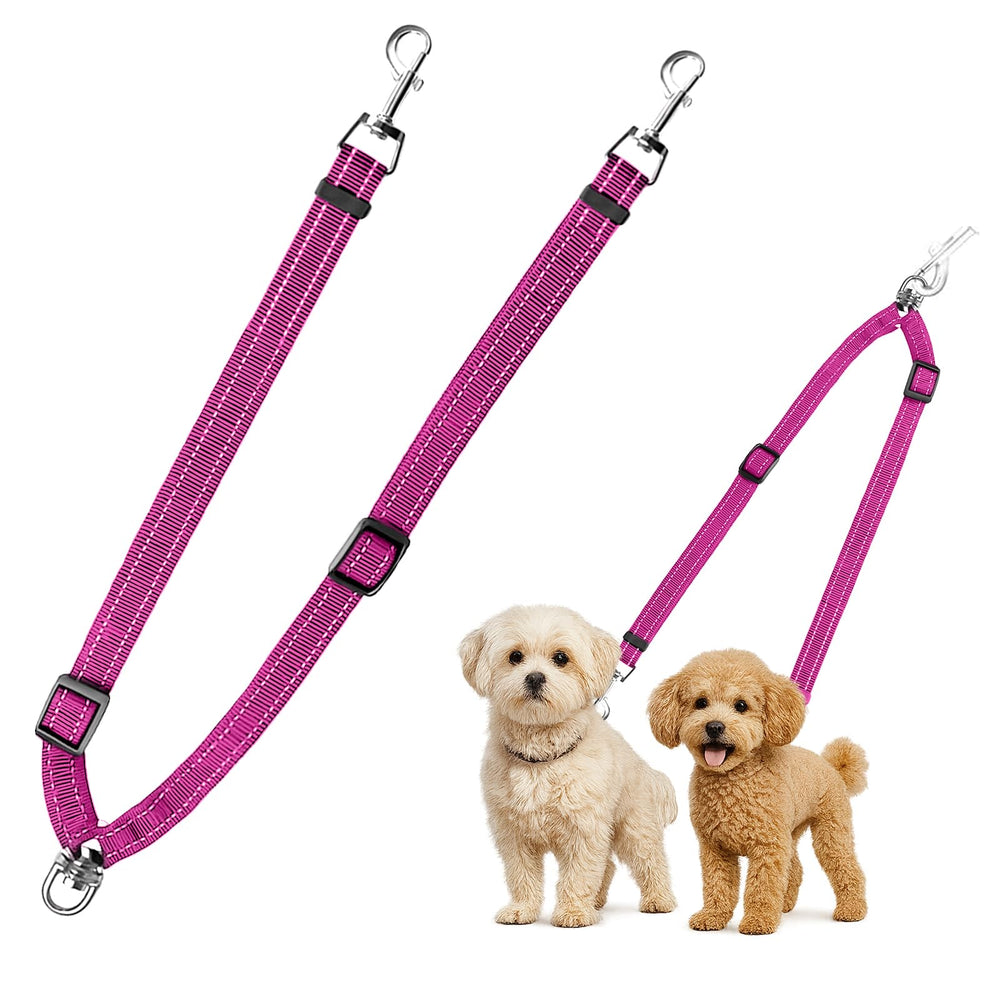 MingXpets laisse double-chien rotation 360: marche fluide sans enchevetrement.