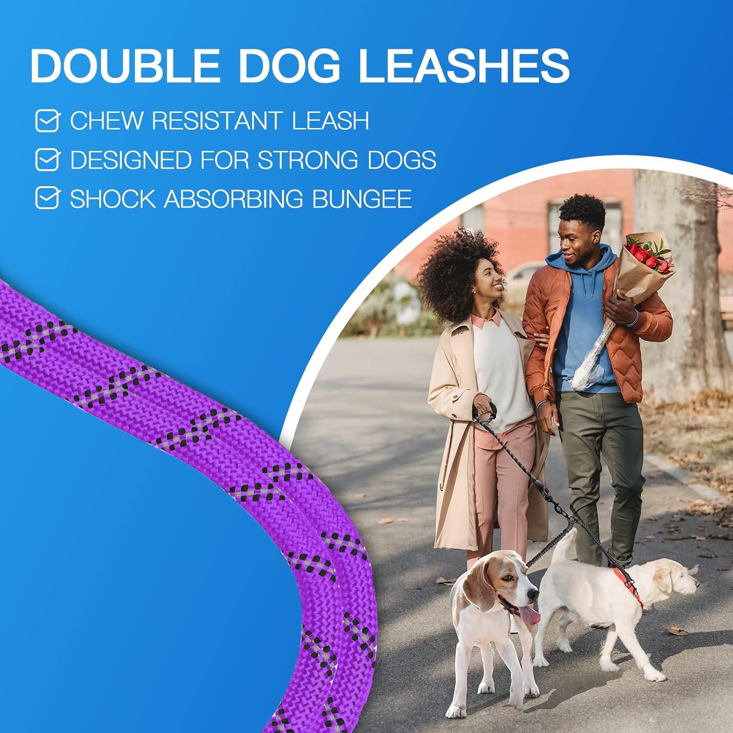 MingXpets Longe double-chien rotation-360: évite les enchevêtrements.