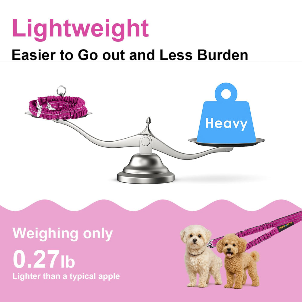 MingXpets longueur-reglable-double-leash pour adapter la distance en promenade.