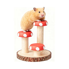 Mini&Moe escalier champignon bois hamster, favorise l'exploration et l'activité physique.
