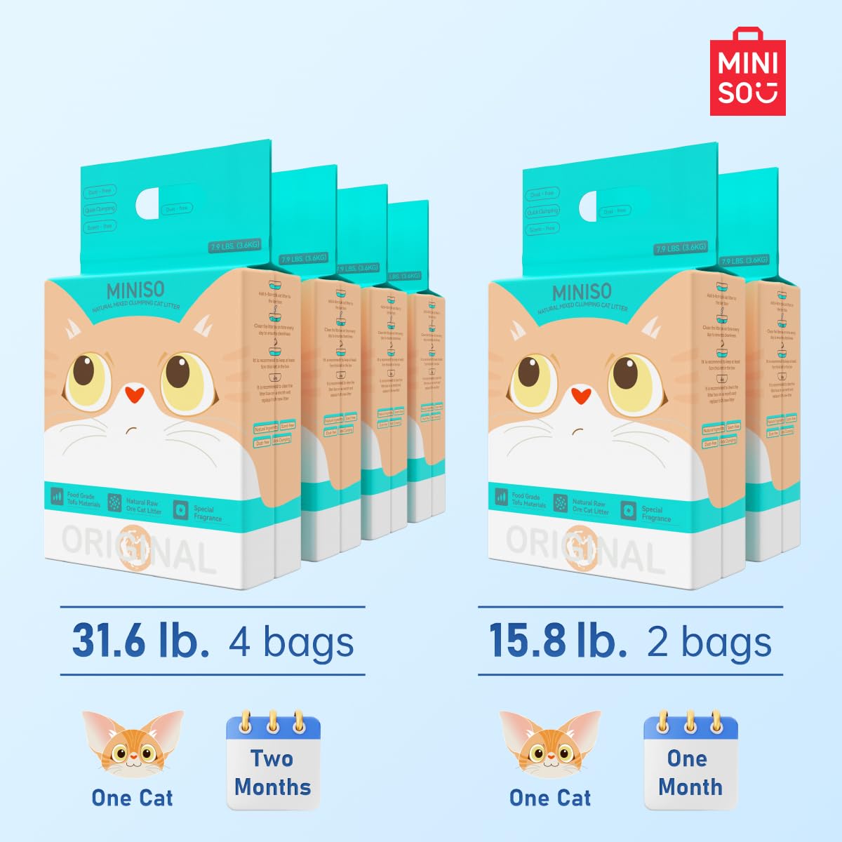 MINISO litière toilettes compatibles, élimination possible selon les règles locales.