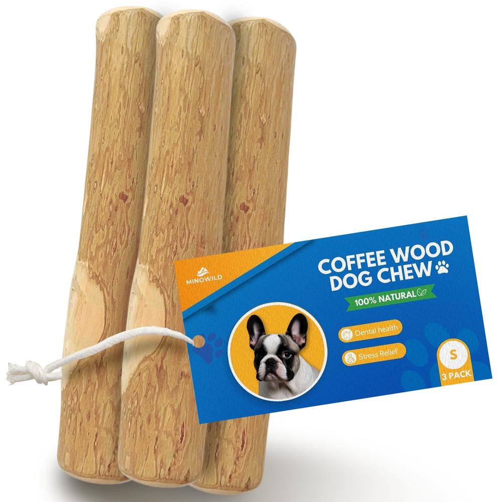 MINOWILD jouet mâcher bois café pour petits chiens, favorise la mastication sûre