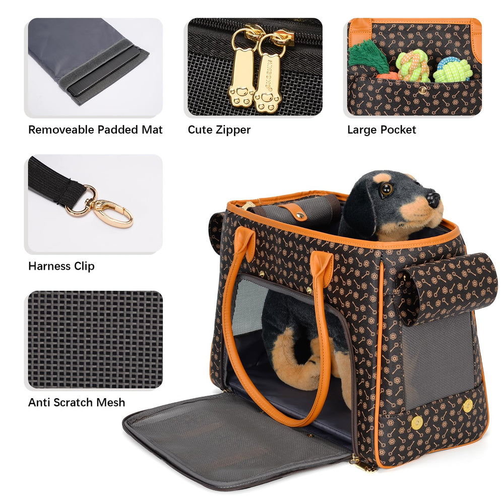 Minsong sac-porteur dimensions 40x19x30cm – convient aux petits chiens et chats.