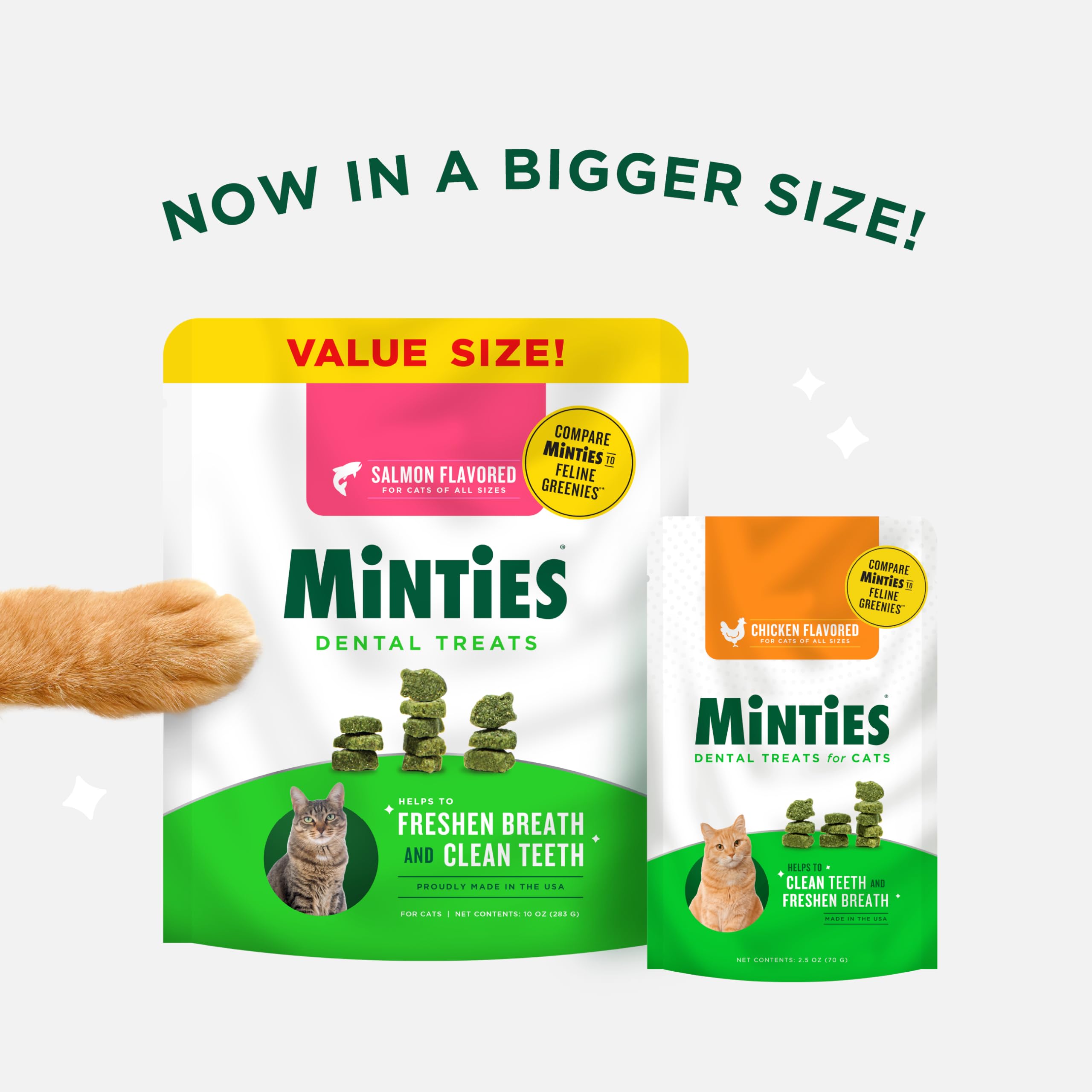  Minties Dentaires pour chats – bouchée crounante soutient l’hygiène buccale