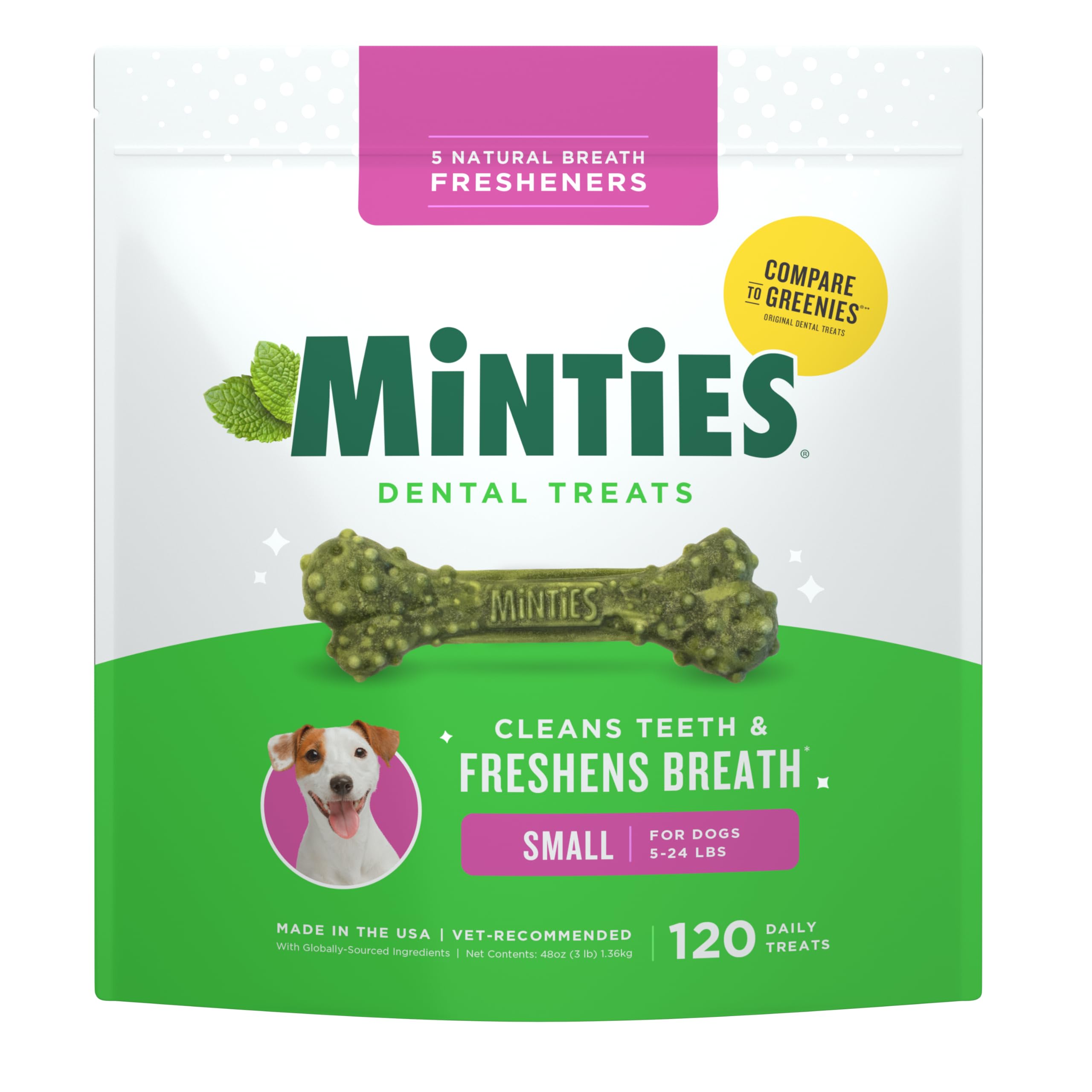 Minties: emballage des os dentaires petits prêt à l’emploi pour chien