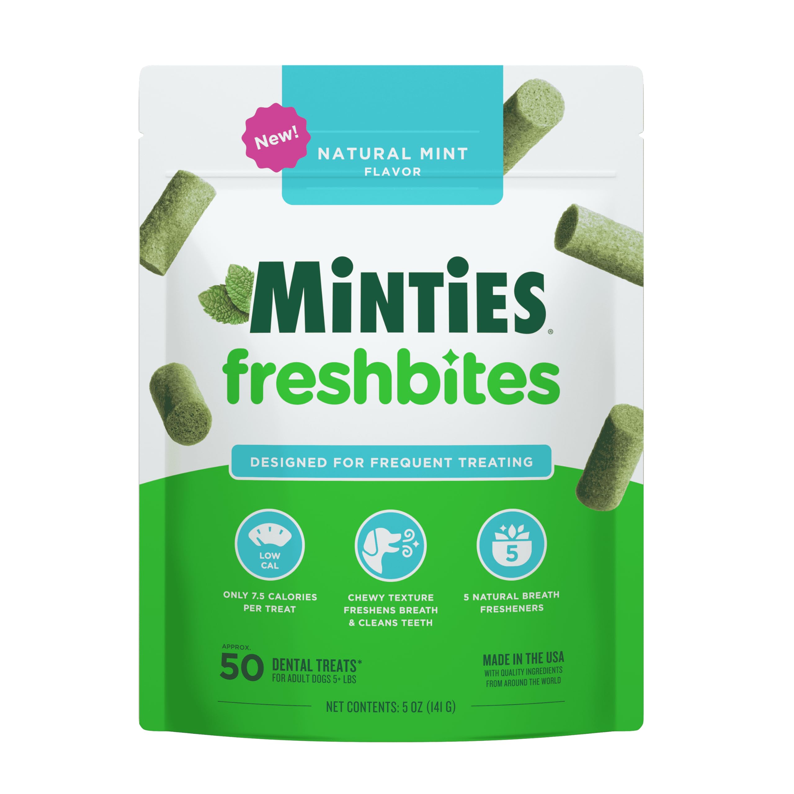 Minties FreshBites – emballage pratique pour une routine dentaire simple et rapide.