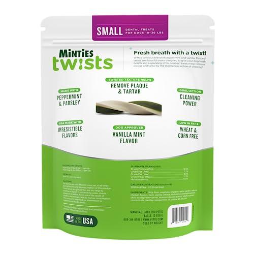 Minties Twists – gros plan sur texture menthe pour haleine fraîche.