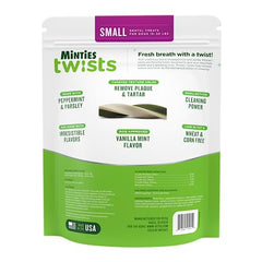 Minties Twists – gros plan sur texture menthe pour haleine fraîche.