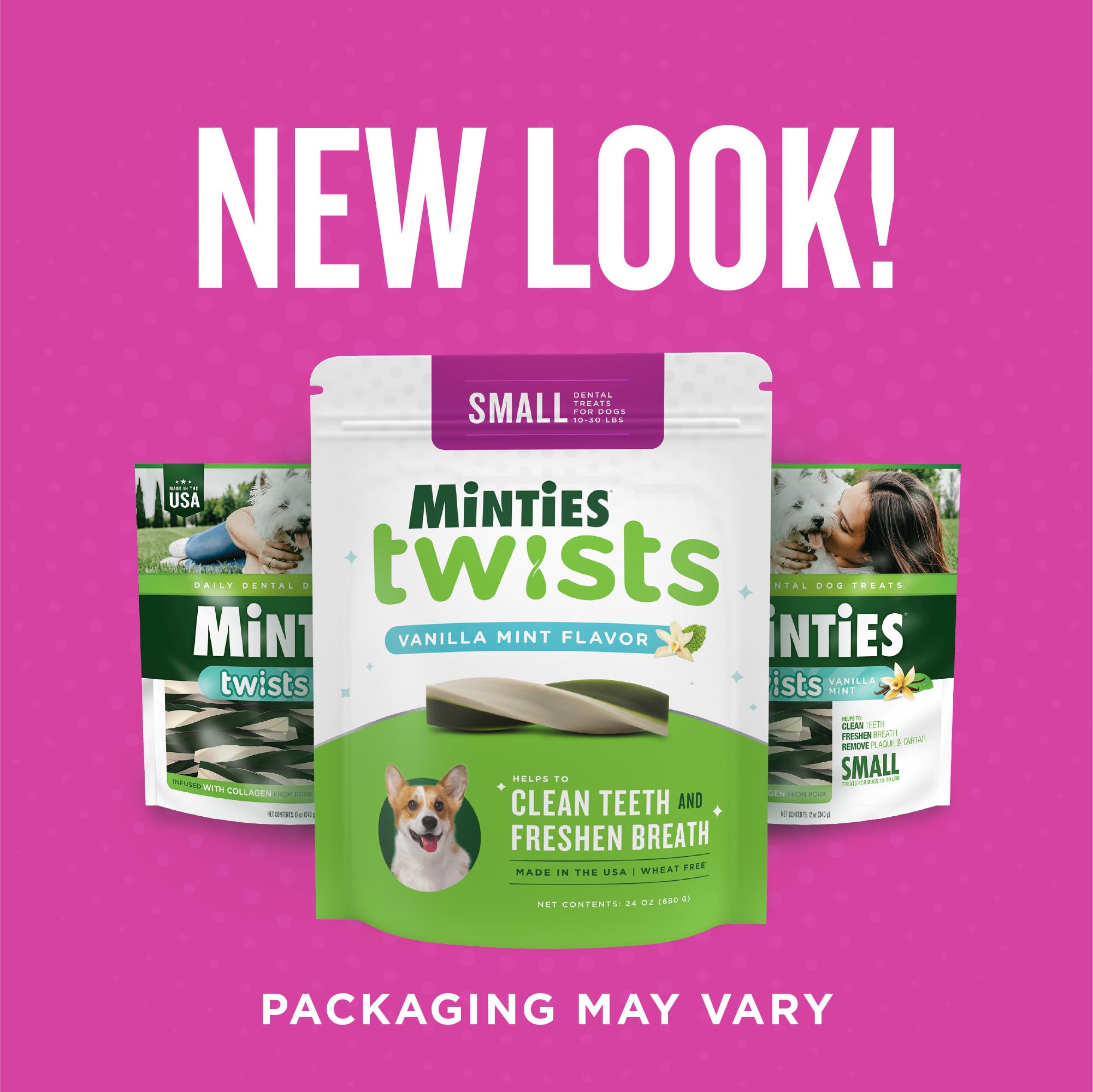 Ingrédients Minties Twists sans gluten et sans allergènes majeurs.