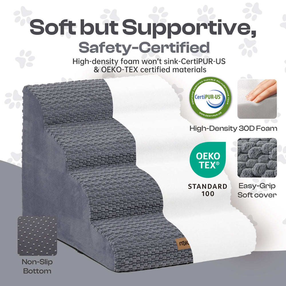 Base large des escaliers Miorun pour une stabilité accrue.