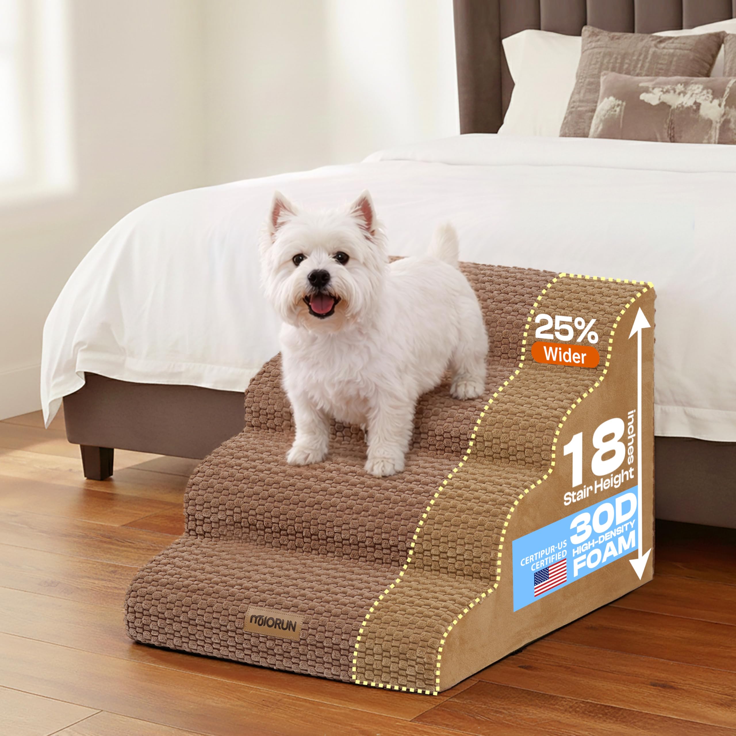 Miorun escalier chien 4 marches design neutre s'intègre à la déco