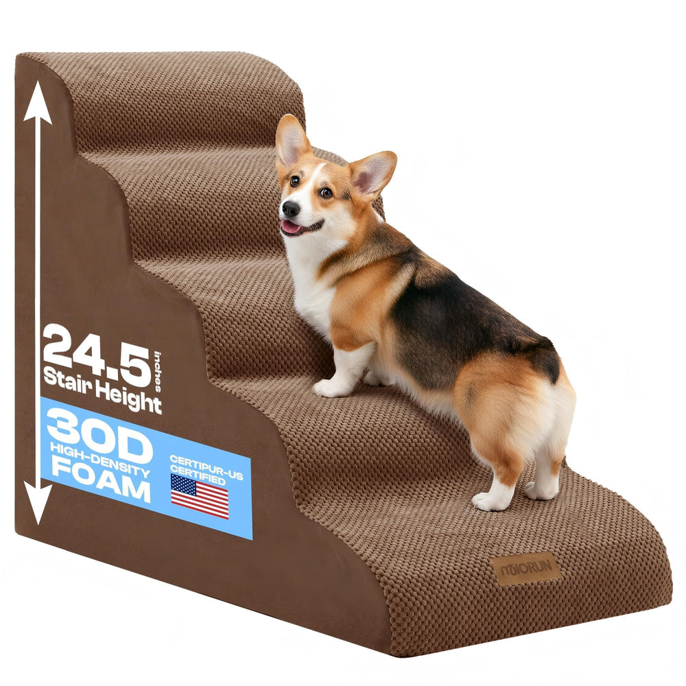 Miorun escaliers pour chien en hauteur sur lit, 5 étapes pour éviter les sauts.