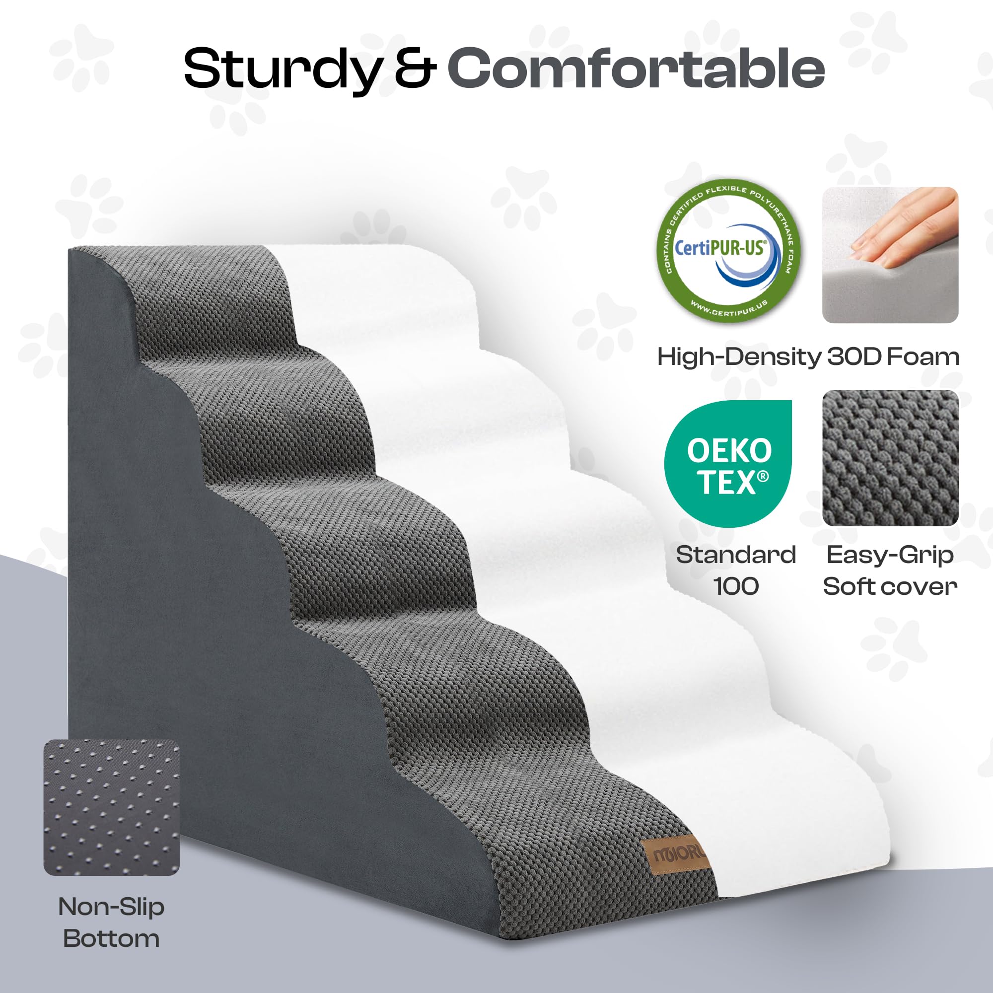 Housse lavable sur l’escalier Miorun pour chien, entretien facile.