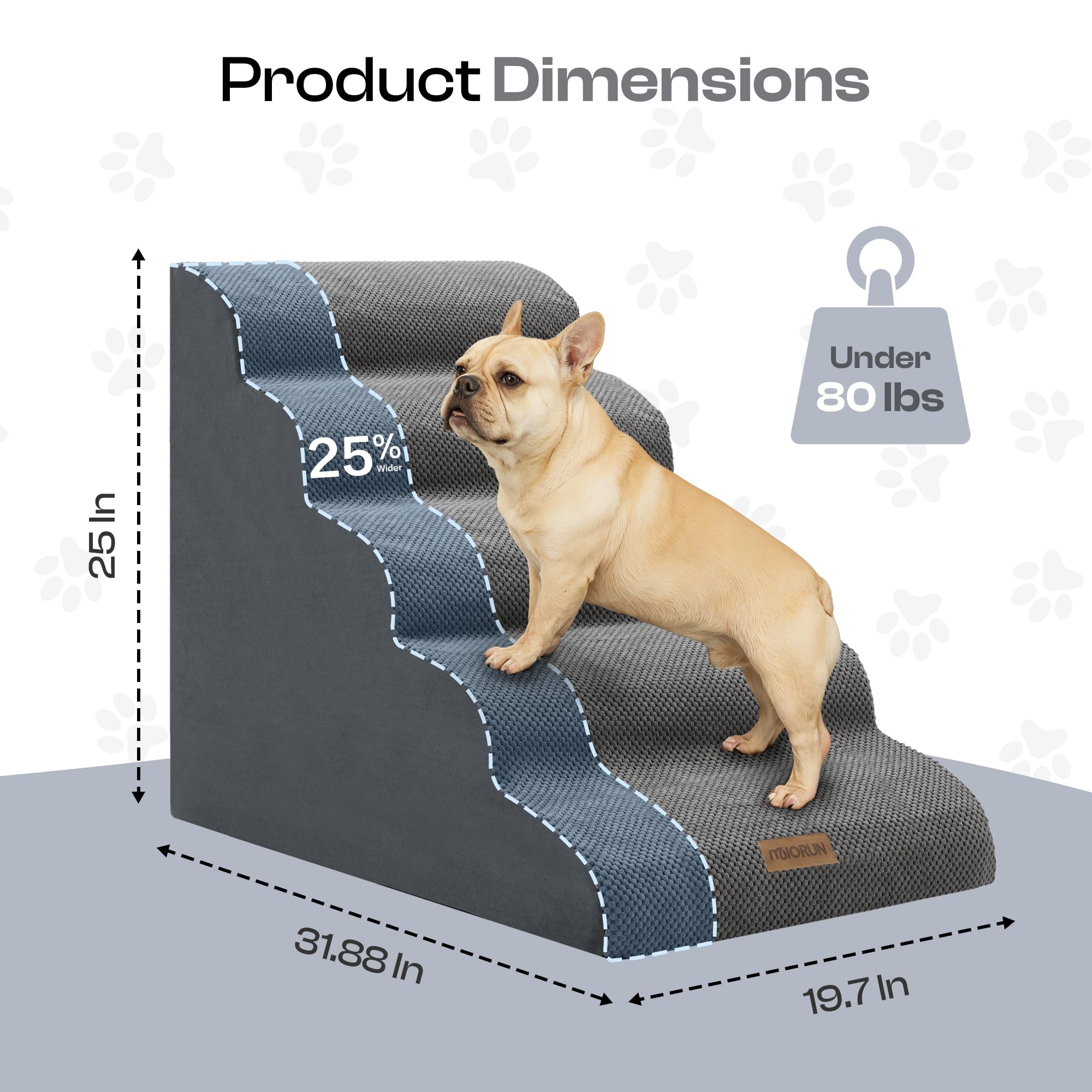Poignée arrière de l’escalier Miorun pour chien, déplacement simple.