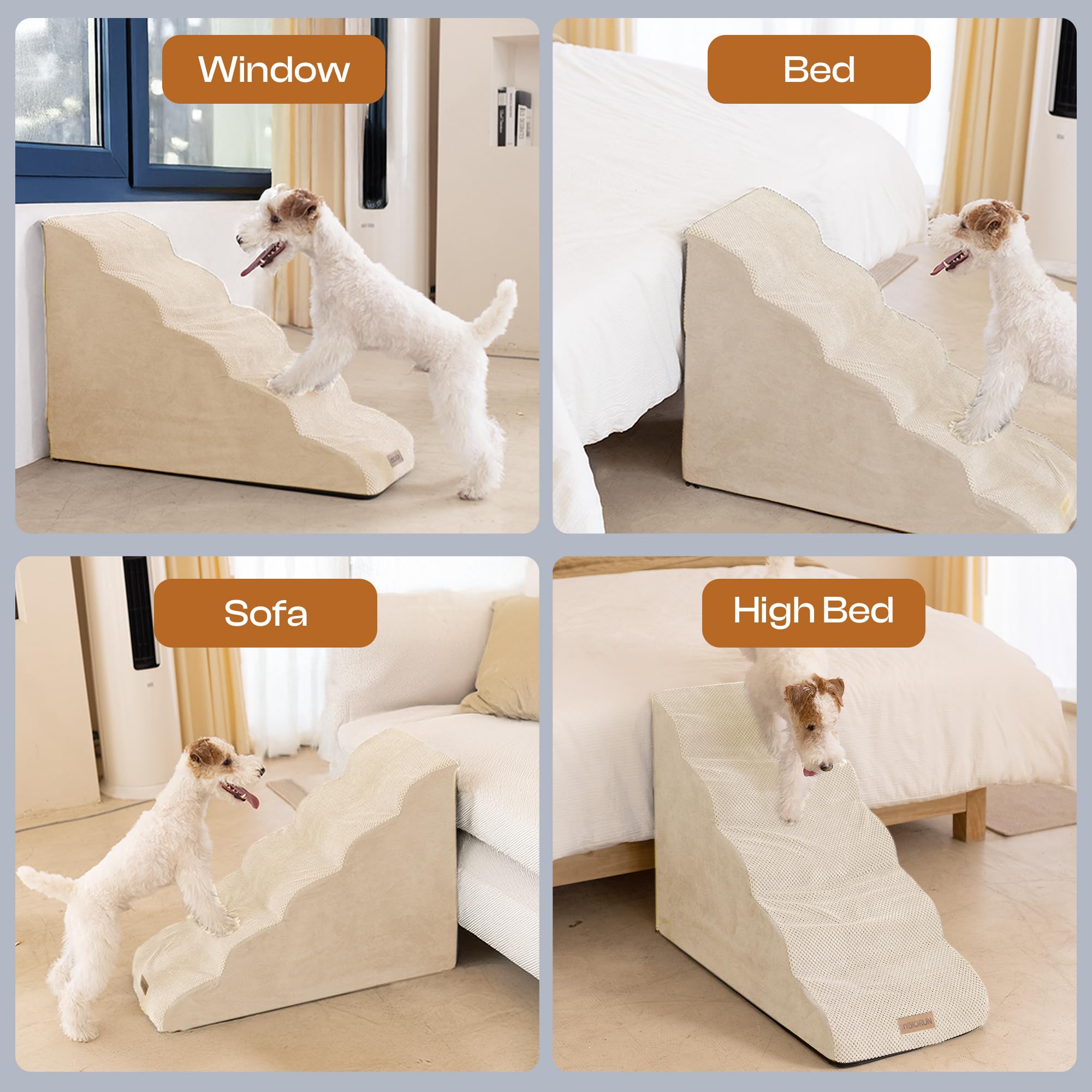 Housse lavable en velours des escaliers Miorun pour entretien facile